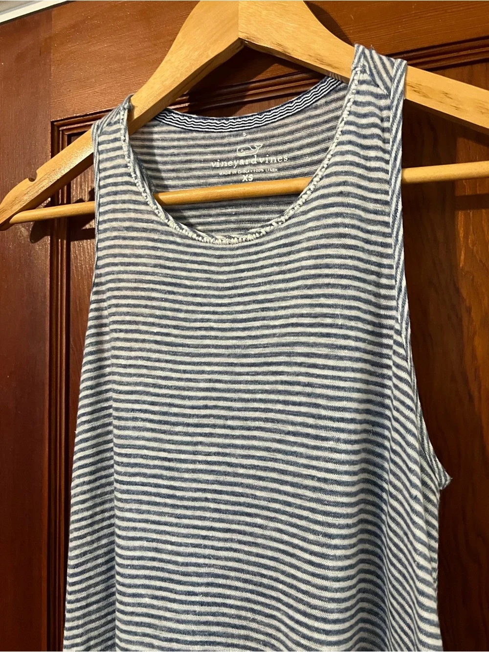 Vineyard Vines Blue White Striped Tank Dress XS Casual Swing Dress